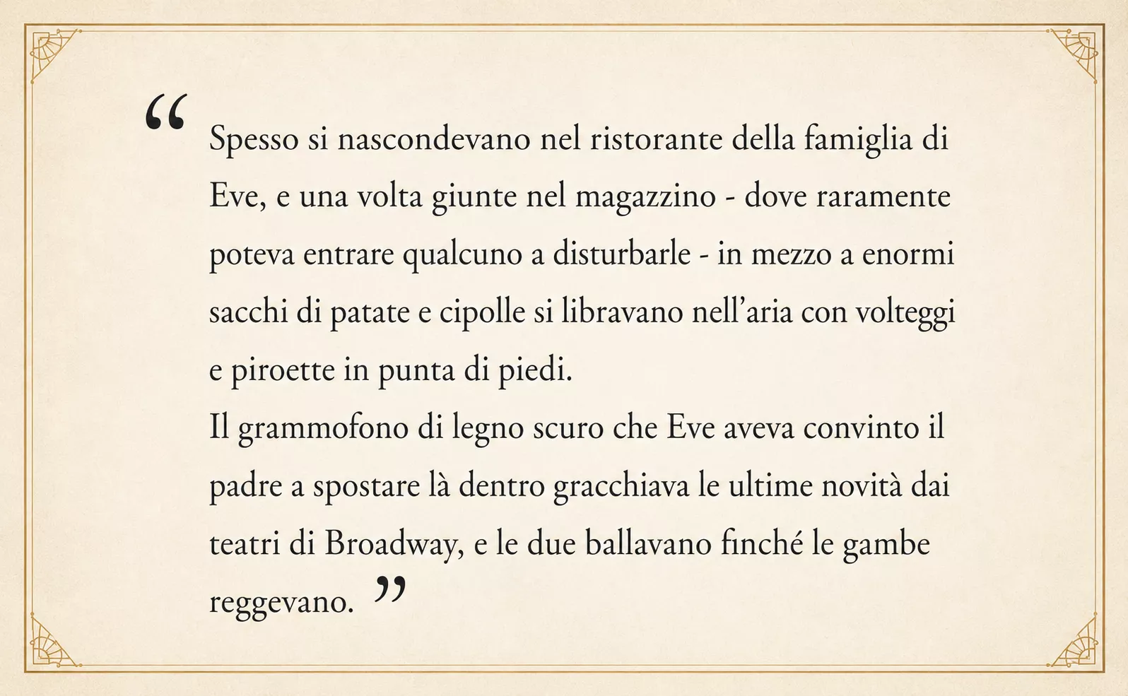 Estratto dal romanzo SPEAKEASY 01
