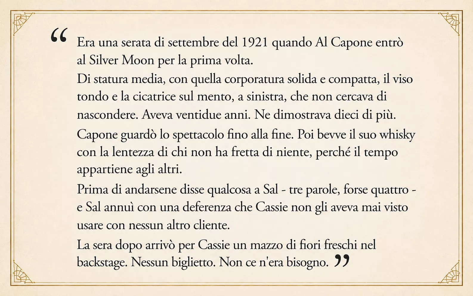 Estratto dal romanzo SPEAKEASY 03